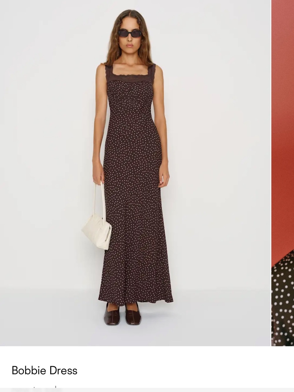 Reformation Bobbi Brown Polka Dot Maxi Dress